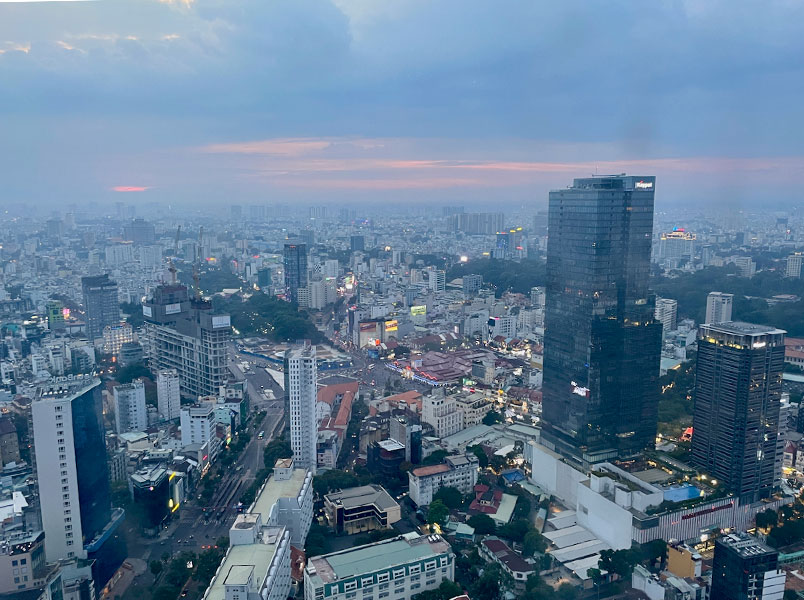 Nice view from Saigon skydeck at dusk