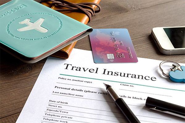 travel insurance application form and other documents